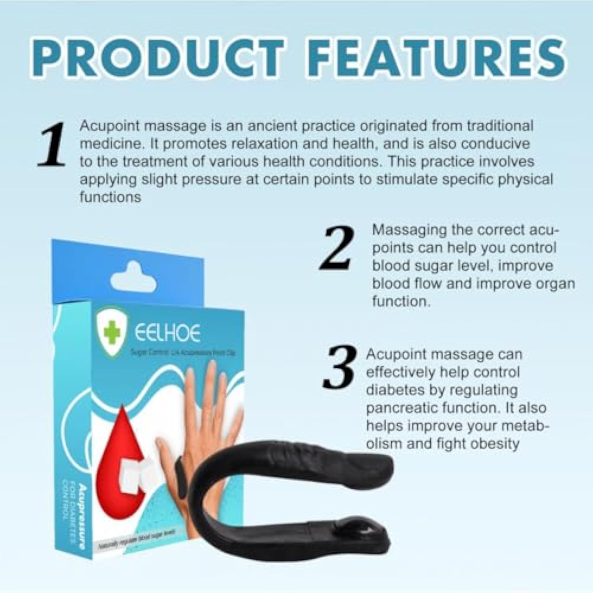 Sugar Control Acupressure Clip, Pack of 2